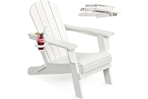 LOUNZY Folding Adirondack Chair, White