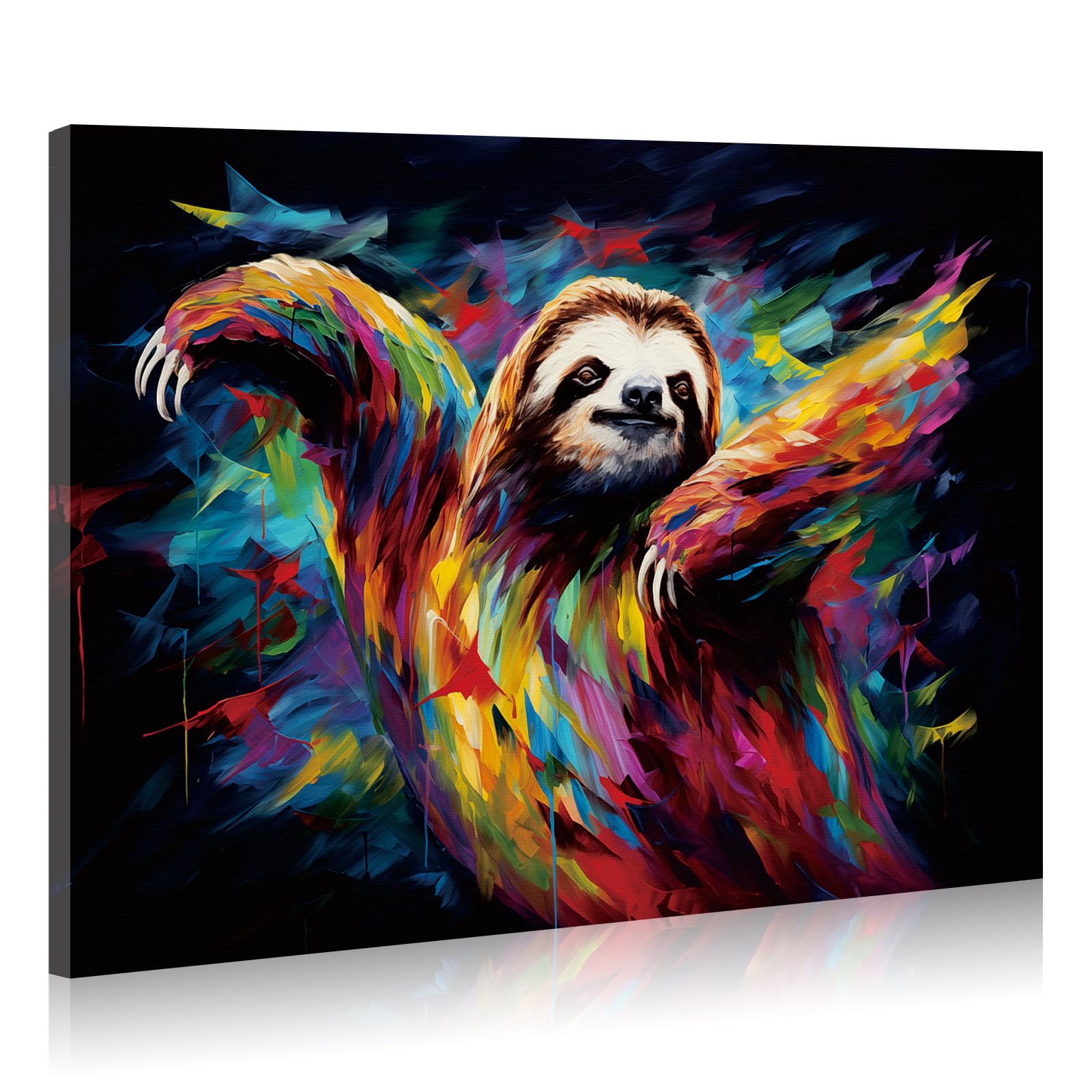 JBER Canvas Painting Wall Art Poster, home decor, suitable for bathroom decor, space personalized decoration,60cm x 40cm (Sloth)
