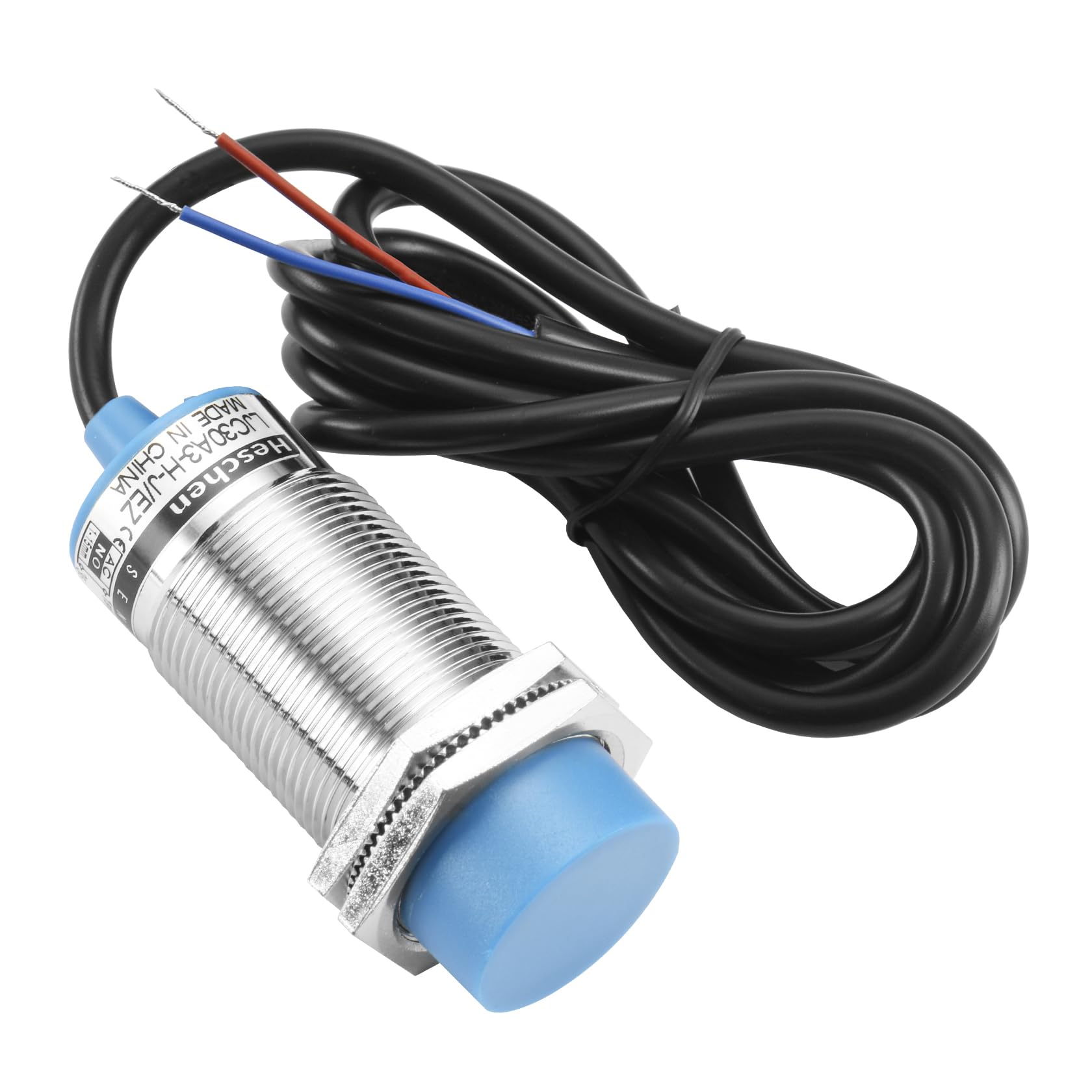 Heschen M30 Capacitive Proximity Sensor Switch, LJC30A3-H-J/EZ 1-15mm Adjustable Sensing Distance, 400mA Non-Shield Type 2 Wire (AC 90-250V NO)