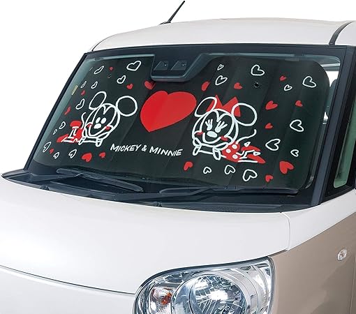 Amazon ボンフォーム サンシェード ディズニー ミッキー ミニー ミッキーミニーハート 軽 普通車 サンシェード Uvカット 60x130x0 9cm ブラック 7565 01bk サンシェード 車 バイク