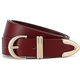 HOTWILL Women Belt for Jeans Dress Pants Fashion Gold Buckle Ladies Faux Leather Waist Belt
