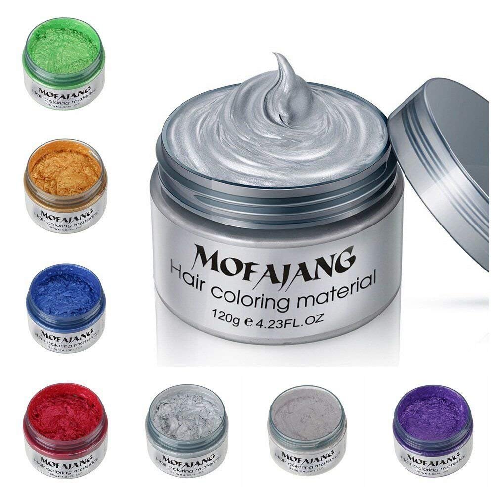 MOFAJANG Hair Coloring Dye Wax, Temporary Hairstyle Cream 4.23 oz, Hair Pomades, Natural Hairstyle Wax for Men and Women Party Cosplay (Green): Beauty