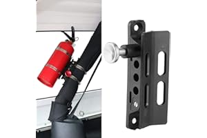 Terisass Vehicle Fire Extinguisher Mount Universal Adjustable Roll Bar Bracket for Sport/JK/Sahara (Silver)