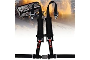 AAAA ACES RACING (Black) 4 Point Harness - 2 Inch Webbing and Padding - Sternum Strap (Single)
