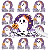 Whaline 225Pcs Halloween Stickers Funny Small Business Thank You Sticker Cute Ghost Stickers for Halloween Envelopes Sealing Goodie Treat Bags Party Gift Favors Box Cards Decoration