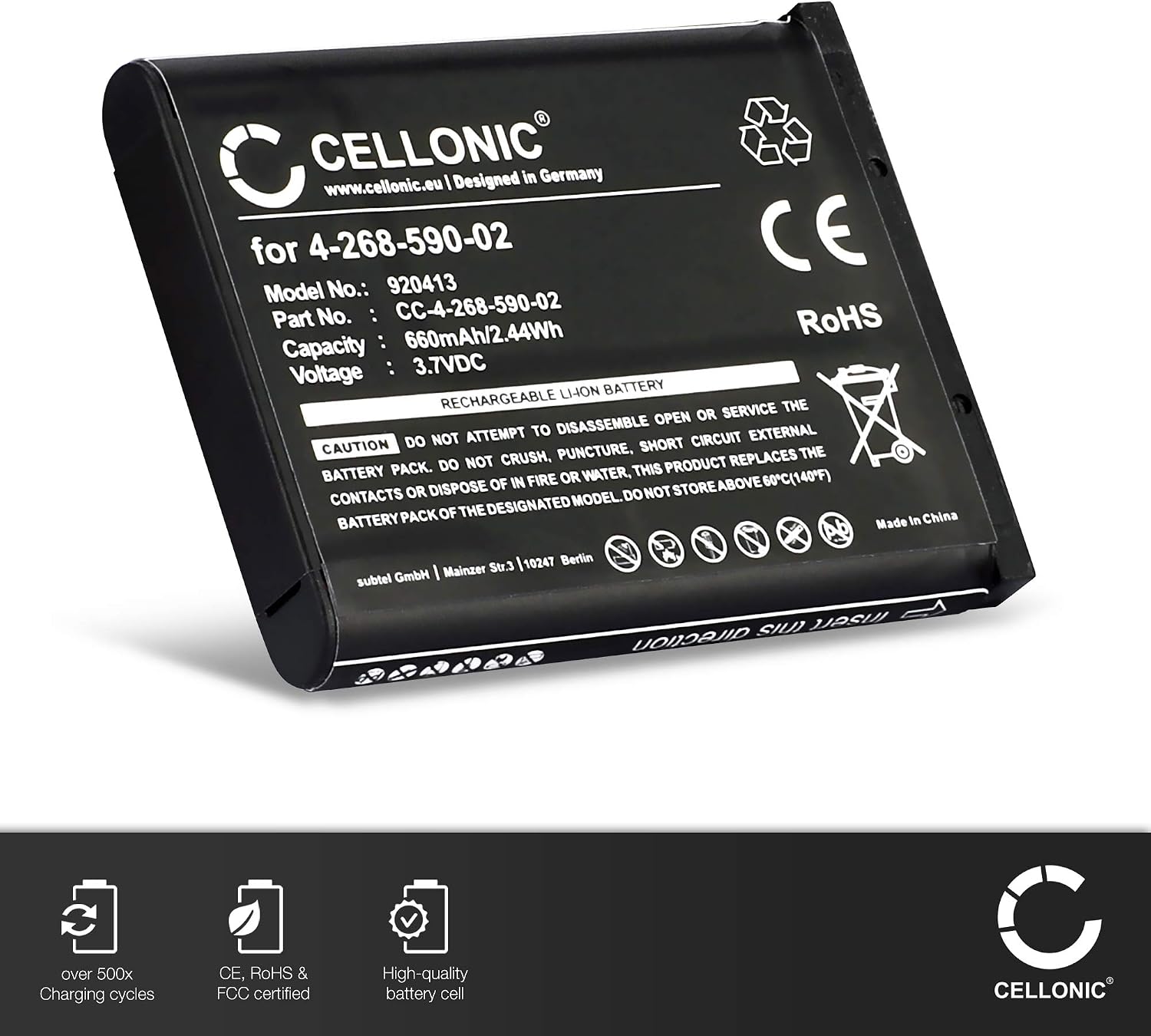 CELLONIC 1x Battery for Cordless phone Compatible with Panasonic KX-TCA285, KX-TCA385 - Image 3