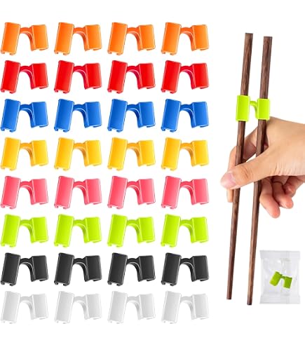 FUN CHOP Chopstick Helpers – 20 Sets, Assorted Colors, For Kids & Adults Learning To Use Chopsticks
