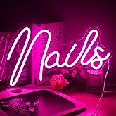 FAXFSIGN Nails Neon Sign Led Pink Neon Light Up Signs for Wall Decor Usb Neon Lights for Nail Salon Beauty Room Decor Indoor Outdoor Lights for Bedroom Shop Room
