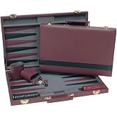 Burgundy and Black Backgammon Set