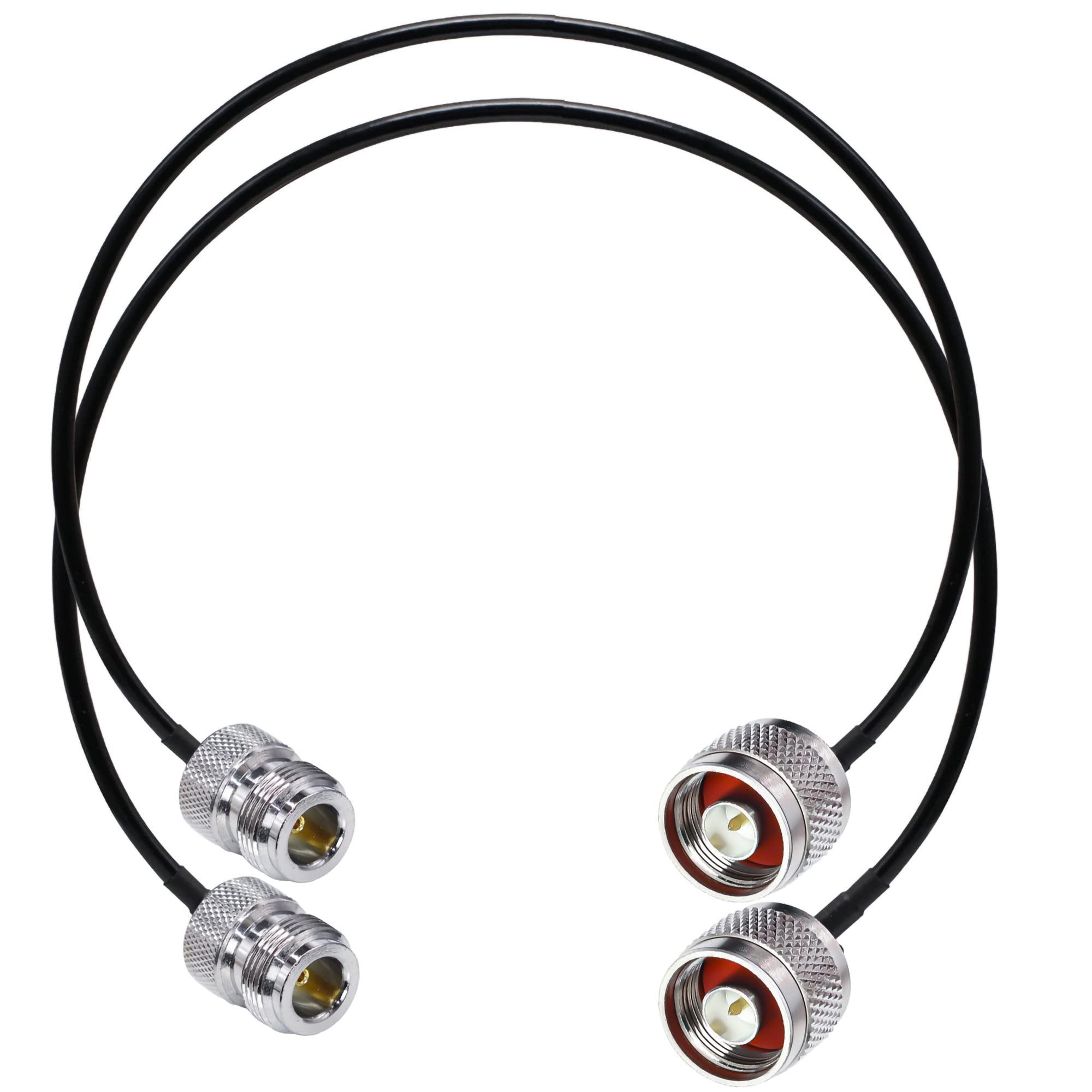 TUOLNK N Cable RG58 Male to Female Low Loss RF Coaxial Cable WiFi Antenna Extension 20inch(50cm) for Ham Radio Router 2 Pack