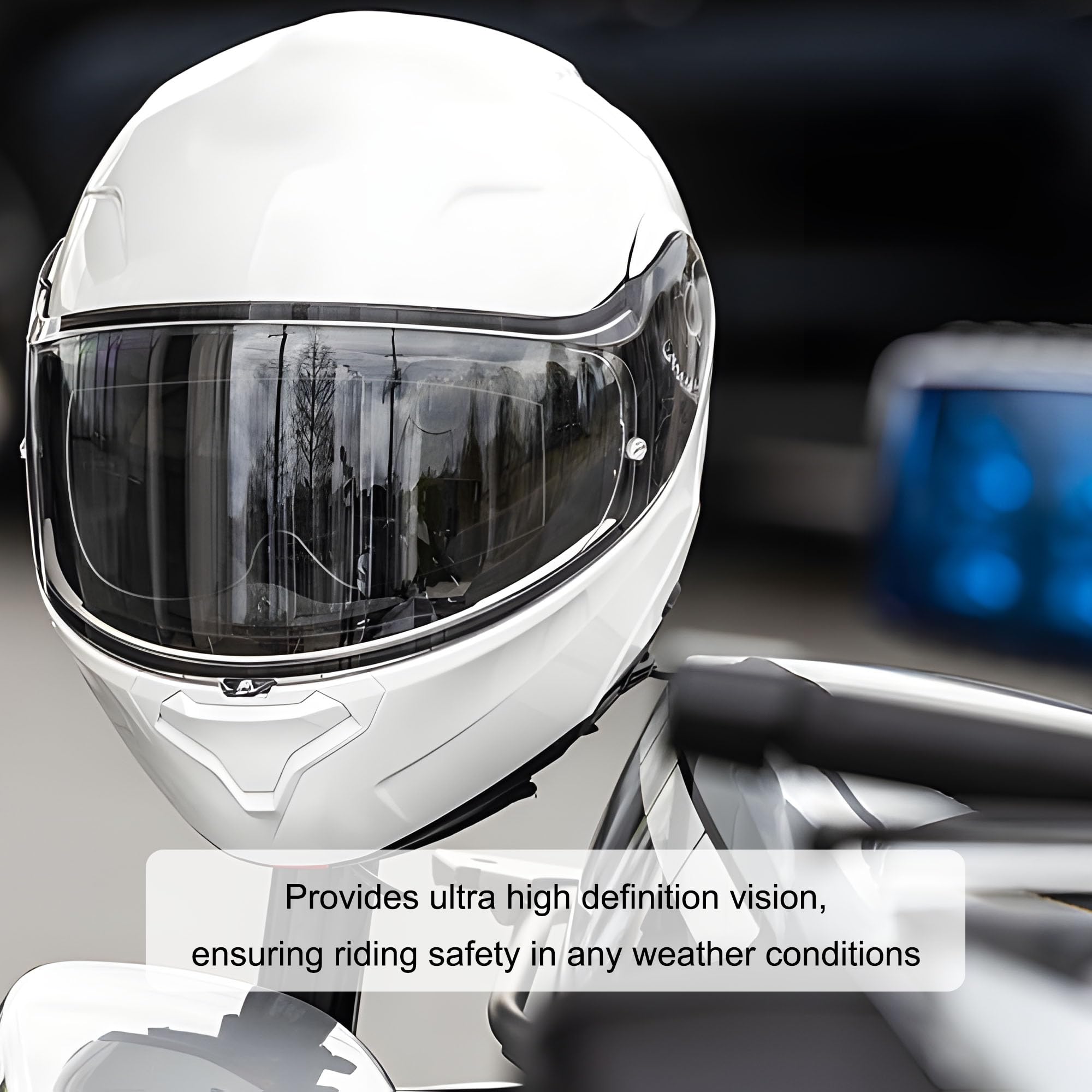 Universal Motorcycle Helmet Visor Anti-Fog Film & Rainproof Film - 2 PCS Large Version for Motorcycle Helmet Lens, Ultra HD Helmet Shield Films, Easy Installation without Glue Residue