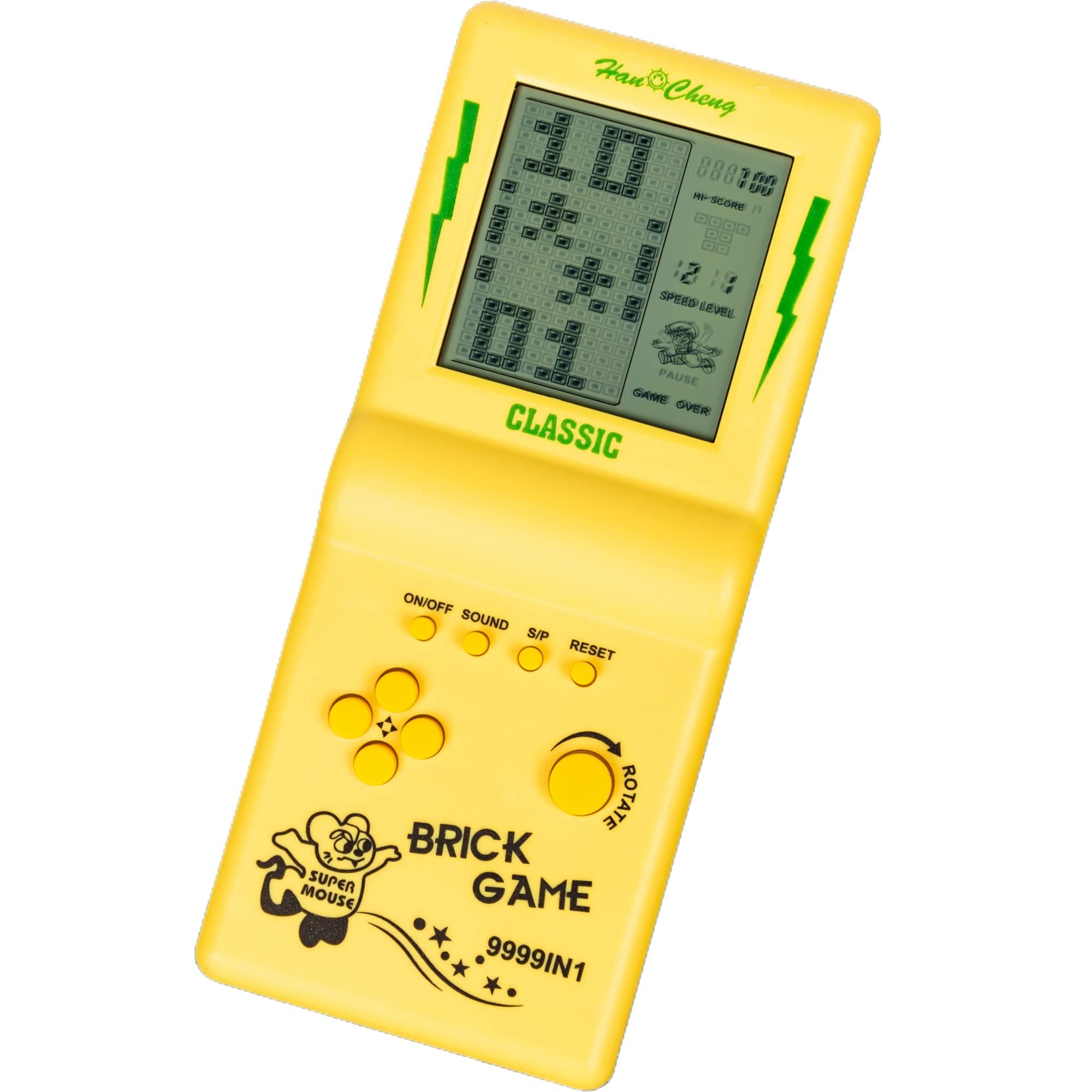 Retro Handheld Game Console,Brick Game Console,3.5-inch Large Screen Yellow Tank/Racing/Building Block Game,Built-in 23 Games