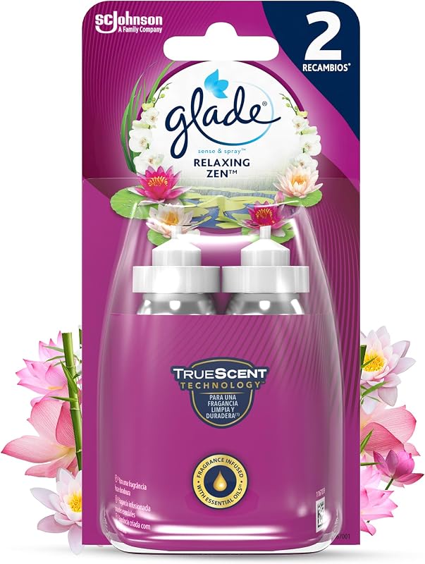 ® - Recarga para Ambientador Automático Sense & Spray com Sensor de Movimento, Fragrância Relax Zen, Pack Duo, 2 recargas