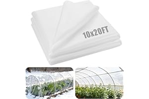 Alphatool Greenhouse Cover Plastic Sheeting - 10 x 20 ft Plant Covers Freeze Protection, Frost Cloths for Outdoor Plants, Clear Floating Row Cover for Outdoors Garden Plants Vegetables Crops