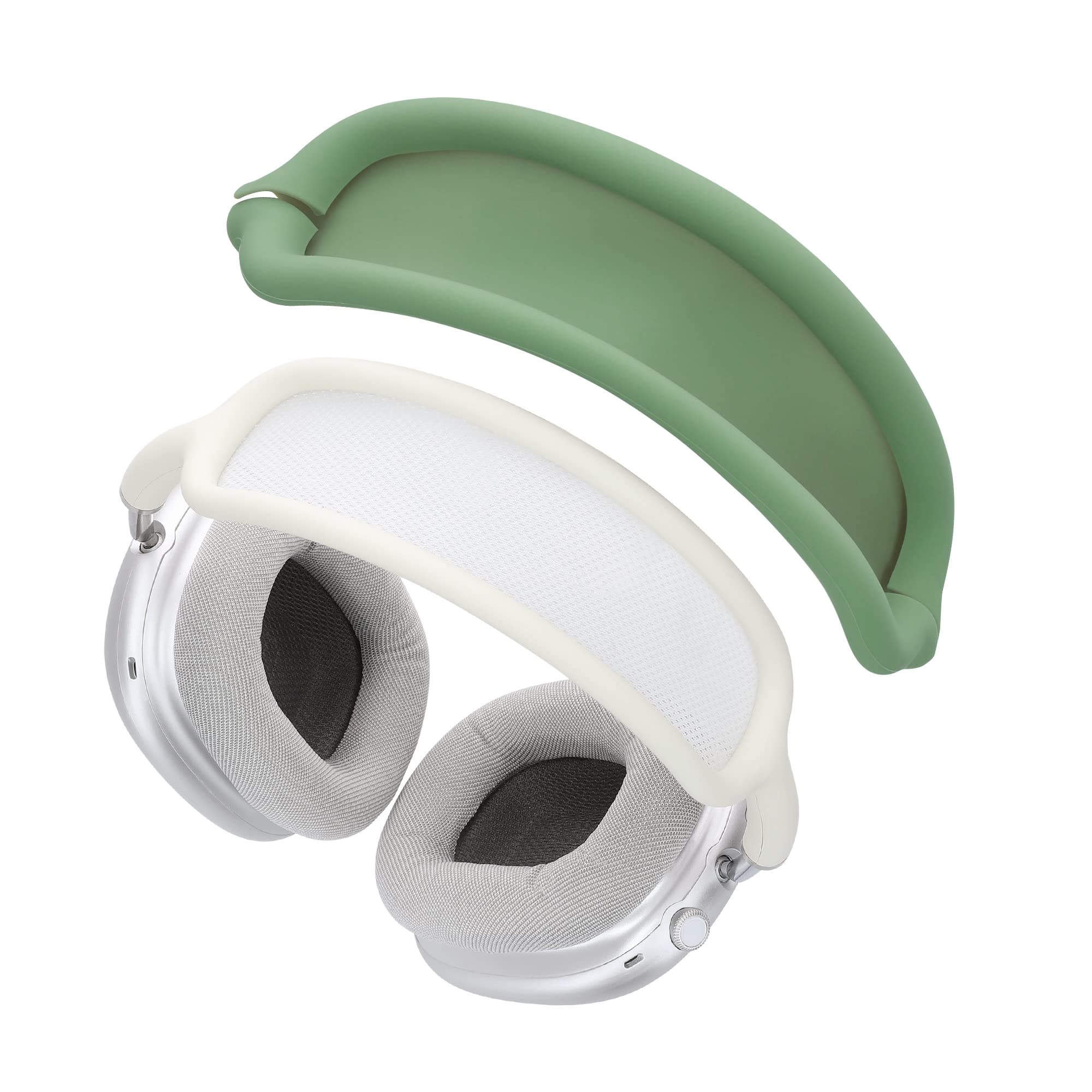 kwmobile Headband Cover Compatible with Apple Airpods Max - Headphones Cover Protector Silicone - Grassy Green