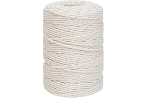 letsinstyle 100 Yards Natural Macrame Cord, 0.11 Inch Beige Drawstring Cotton Piping Rope, Braided Soft Craft Replacement Rop