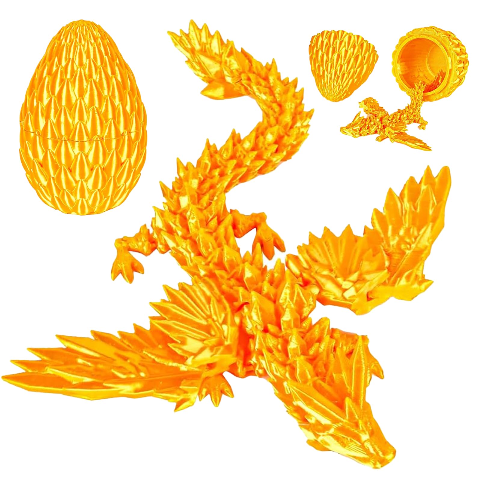 Photo 1 of 3D Printed Dragon Egg with Wings, Articulated Dragon Egg, Mysterious Fidget Toys, Home Office Decor Executive Desk Toys,Funny Easter for Kids, Boys, Girls
