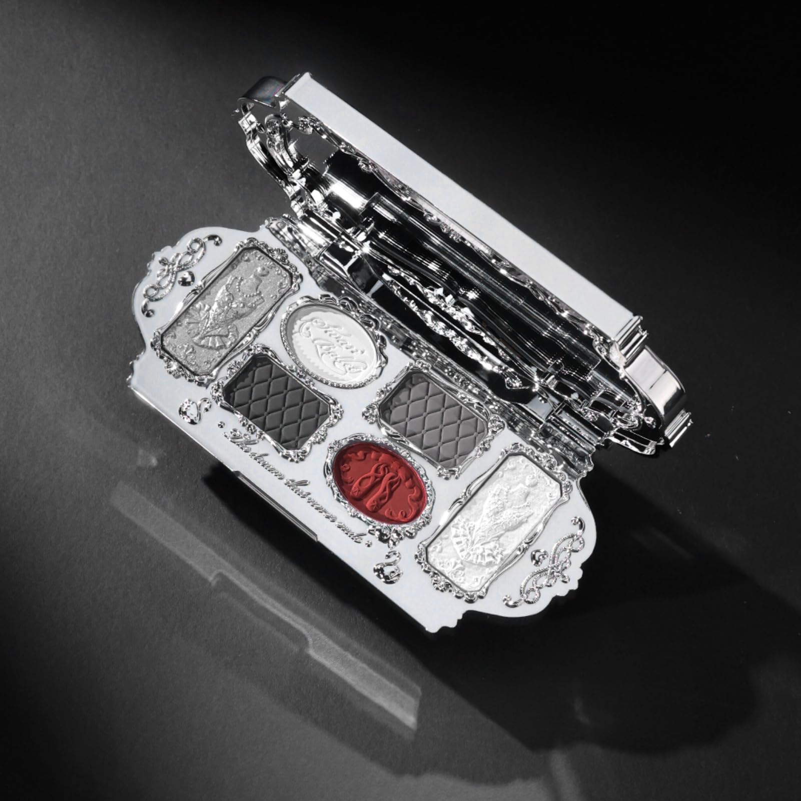 Flower Knows Swan Ballet Six-Color Makeup Palette,Black Red Eyeshadow with 4 Matte + 2 Shimmer Shades,Blendable Smooth Cute Eye Makeup,0.23 Oz(02 Black Swan)