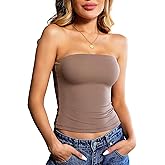 Ibeauti Womens Tube Top Strapless Crop Tops Double Lined Sexy Y2K Going Out Off Shoulder Summer Top