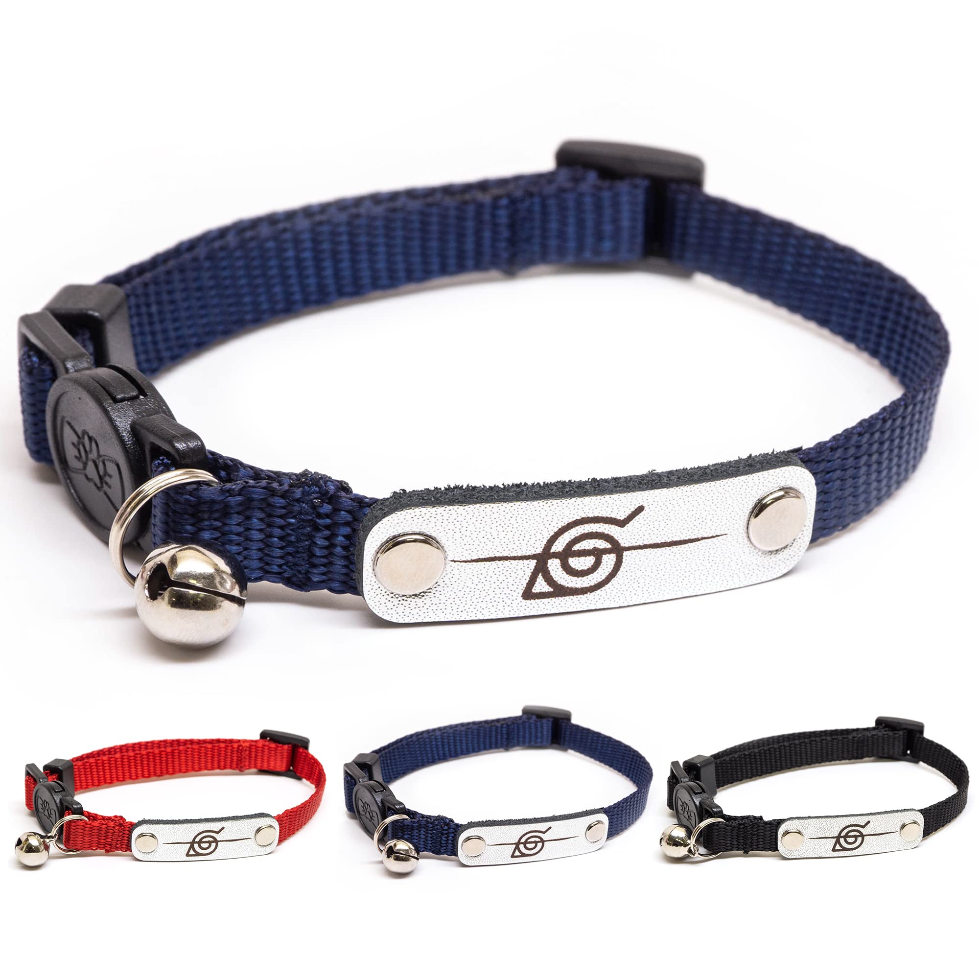 Naruto Cat Collars for Girls Cats Boys and Small Kittens Collar with Bell Officially Licensed Naruto Shippuden Hidden Leaf Village Headband Breakaway