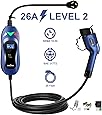 MUSTART Level 2 Portable EV Charger (240 Volt, 25ft Cable, 26 Amp), Electric Vehicle Charger Plug-in EV Charging Station with NEMA 10-30P (Update Version)