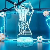 Atimomiao Lionel Messi 3D Night Light for Kids Boy Girls Room Decor-16 Colors Illusion LED USB Soccer Superstar Messi LAMP Suitable Kids Fans Gifts (MC)