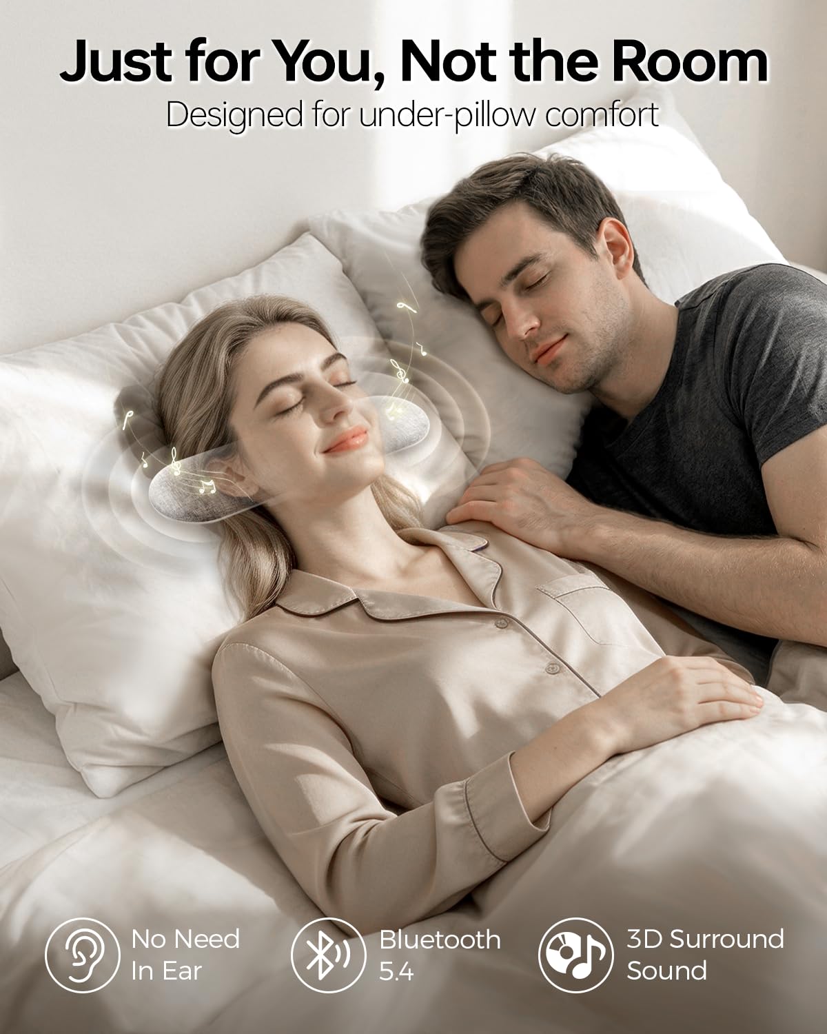 Condition photo showing New/Like New for sorda pillow speaker for sleeping with dual speakers, wireless bluetooth under-pillow sleep sound ma