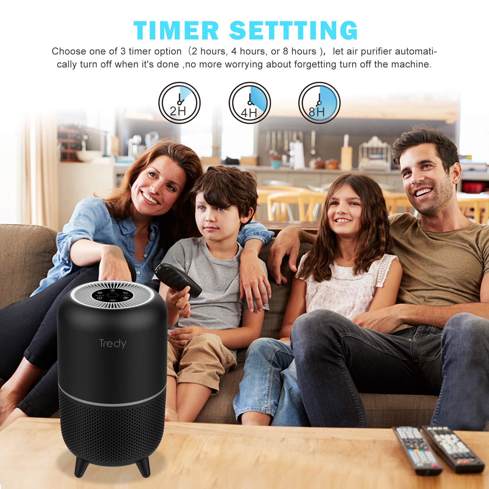 HEPA Air Purifier for Home Large Room,Ozone Free Captures 99.97% Smoke Pets Danders Hair Pollen and Other Particles(Available for California)