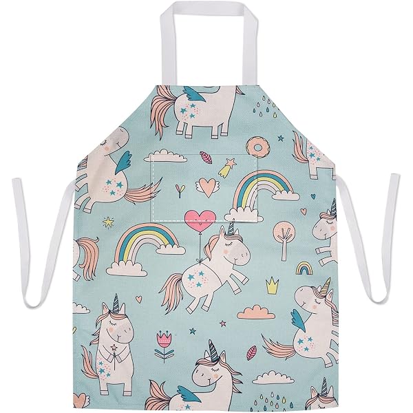 1X(ENSEMBLE DE TABLIER et Chapeau de Chef pour Enfants, 8 PièCes