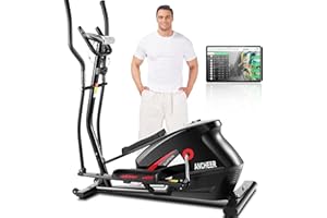 ANCHEER A900 Elliptical Machine, Magnetic Elliptical Training Equipment with 3D APP, LCD Monitor & Pulse Rate Grips, Elliptical Tranning with10 Resistence Levels, Max User Weight 390lbs