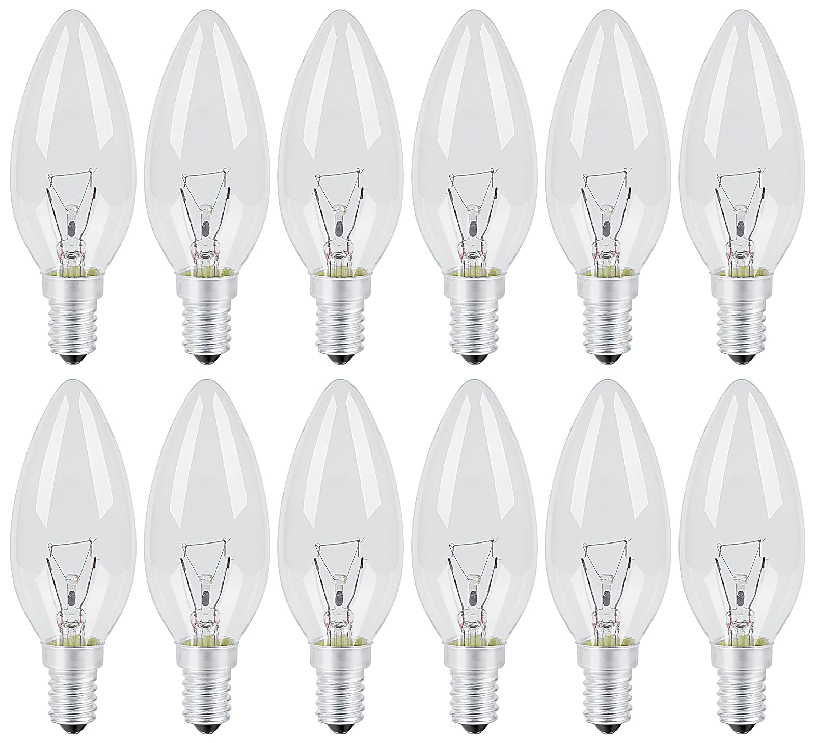 Vanke E14 Light Bulb 40W, SES Dimmable Small Screw Candle Bulbs Warm White 2700K, Energy Saver B11 Clear Bulb, 430 Lumen, 12-Pack