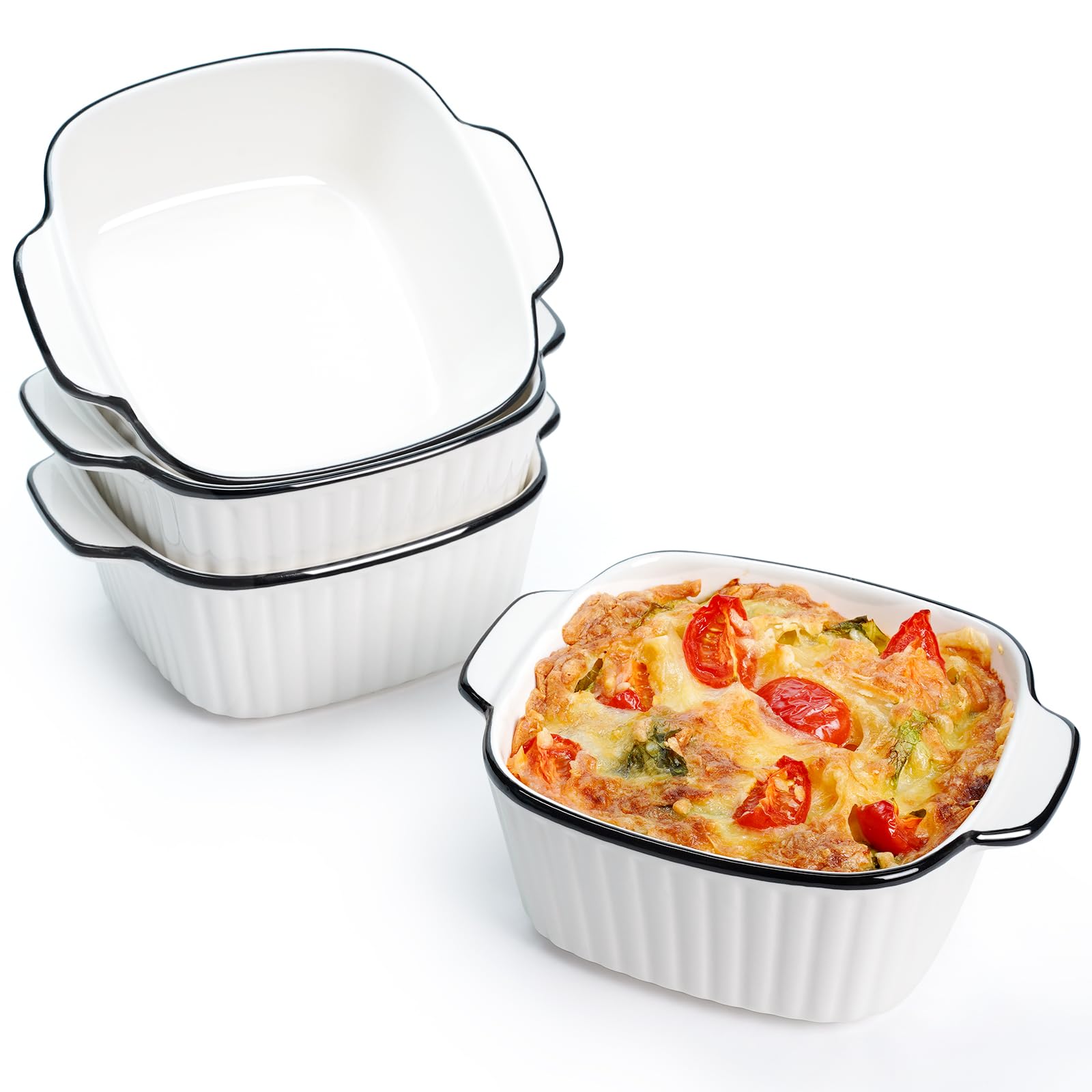 Elegant Fancy Baking Dishes Ramekins Oven Safe Nutriups 4-Pack