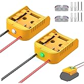 2 Packs Power Wheel Adapter Compatible with Dewalt 20V Battery - Upgraded Power Wheel Battery Converter with Switch, Low Voltage Cutoff for DIY RC Cars Toys Robotics