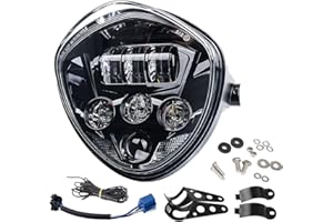 AVOUZ 7inch LED Motorcycle Headlight Hi Lo Beam White&Red DRL with Universal Motorcycle Mounts Bracket Compatible with Harley Davidson Kawasaki Ducati Suzuki Yamaha Victory Honda Indian