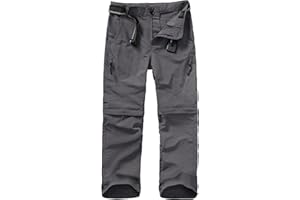 liyiyiyia Boys Hiking Pants, Convertible Pants Quick Dry Lightweight 6 Pockets for Kids Outdoor Climbing Traveling