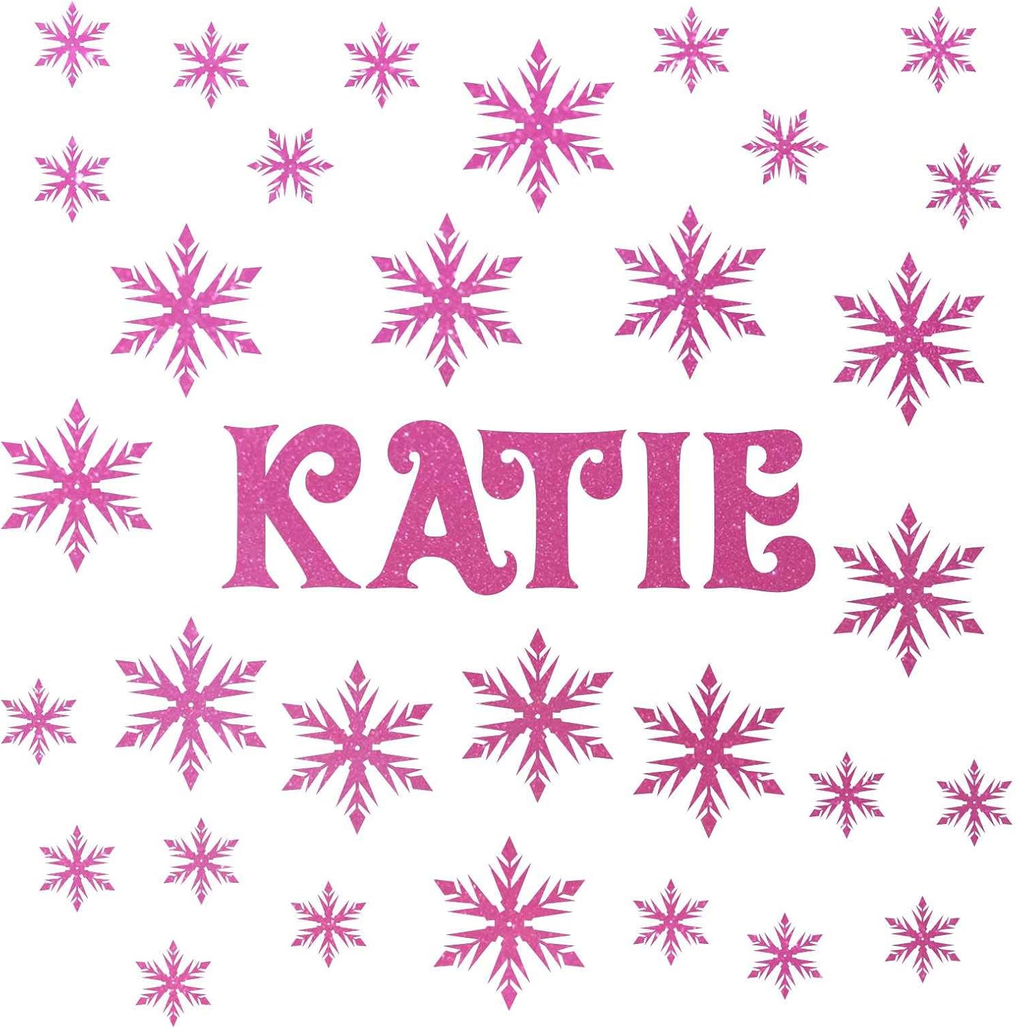 Frozen Glitter Snowflake Wall Sticker Vinyl Wall Art Personalised Name Vinyl Wall Sticker Frozen Pink Amazon Co Uk Kitchen Home