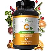 Vytanutra Immune Support Vitamin C – with Iron, Non-GMO, Vegan, Gluten-Free, Slow Release Beadlet Capsules, 90 Count