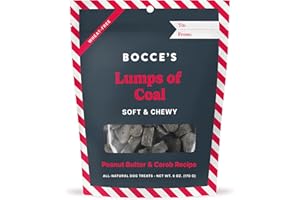 Bocce's Bakery Lumps of Coal Soft & Chewy Dog Treats, All-Natural Wheat-Free Christmas Dog Treats, 6 oz