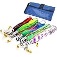 Set of 5 Colors Trolling Lures Saltwater Fishing Lures for Tuna Marlin Mahi Dolphin Durado Wahoo with Fully Rigged and Hooks Jet Head Feather Lures