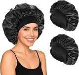 nuoshen Satin Bonnet 2 Pack with Wide Elastic Band for Sleep Hair Protection view 2