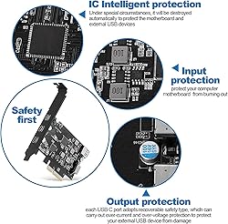 Sinefine PCI-E to USB 3.2 Expansion Card,3.2 gen2