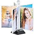 ZEEYUAN Rotating Acrylic Photo Frame DIY Multiple Picture Frame 5 Double Sides/Insert 10 Pcs of 4x6 Inch Photos,360° Rotation Windmill Picture Frame Desktop Photo Display