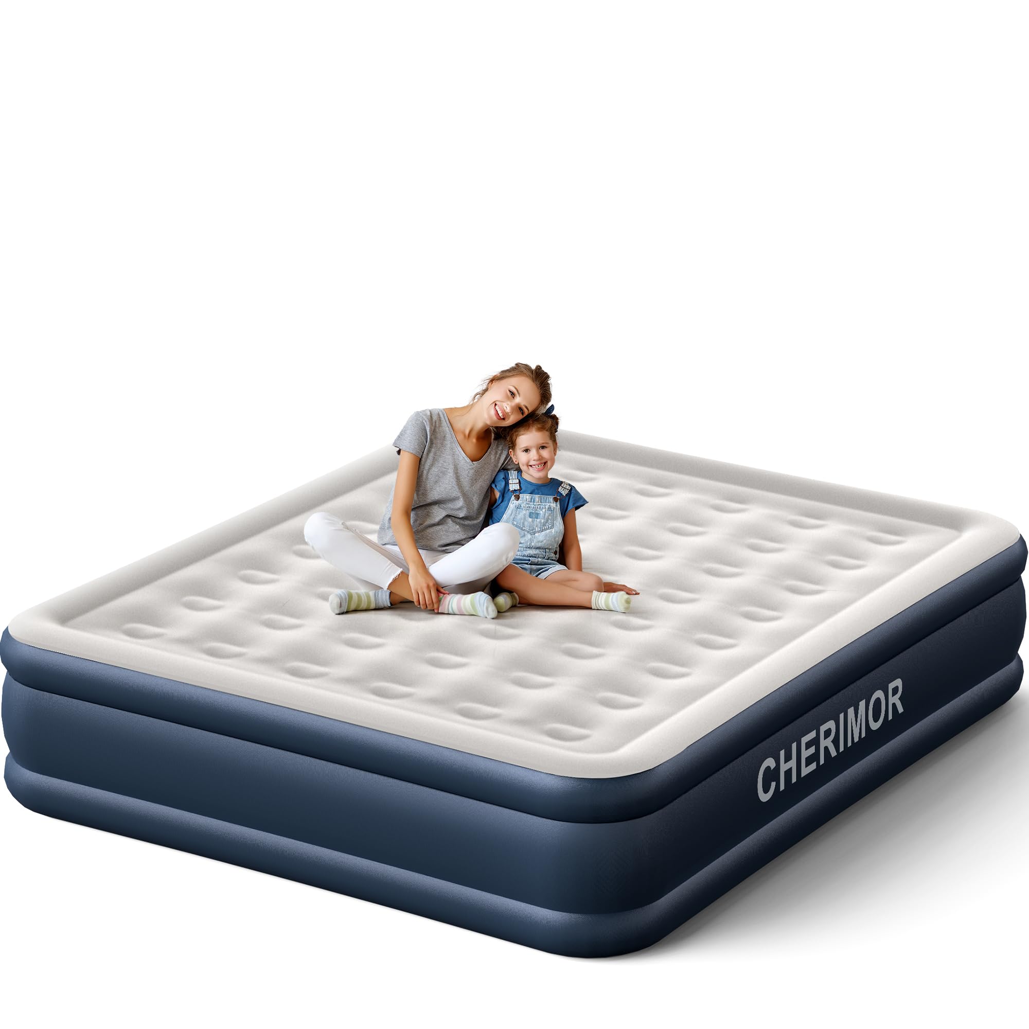 Photo 1 of CHERIMOR California King Size Air Mattress with Built in Pump, 18" Luxury Thick Inflatable Blow up Mattress for Guests & Home, Fast Self-Inflating Air Bed with Carry Bag for Camping