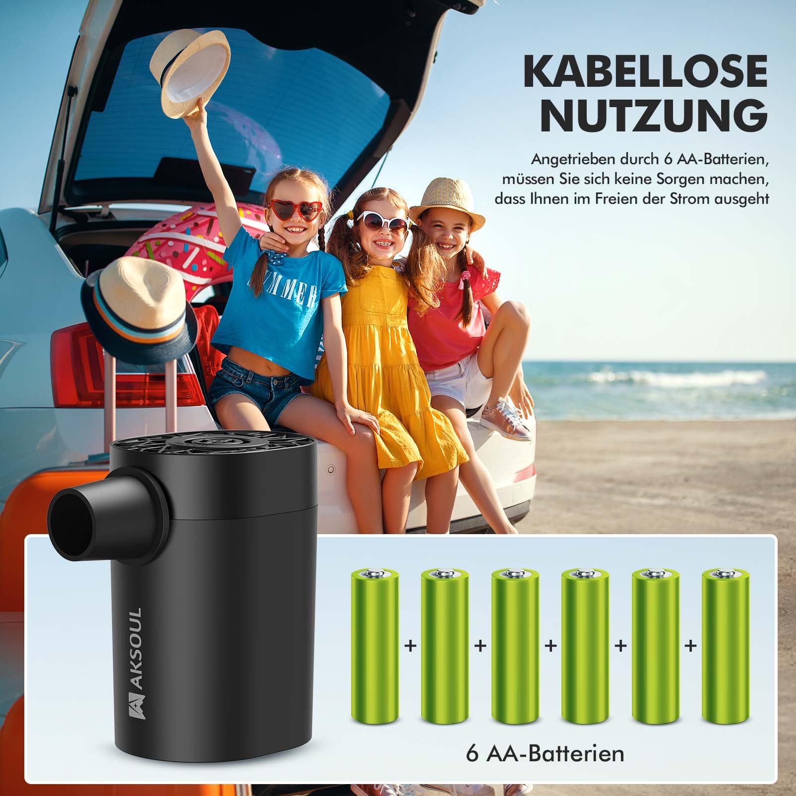 Elektrische Luftpumpe Akku Pumpe für luftmatratze: Mini Portable Electric Air Tiny Pump USB Batterie Elektrisch Klein Elektropumpe kleine Kompressor mit Licht für Pool Camping Matratze Luftbett 3