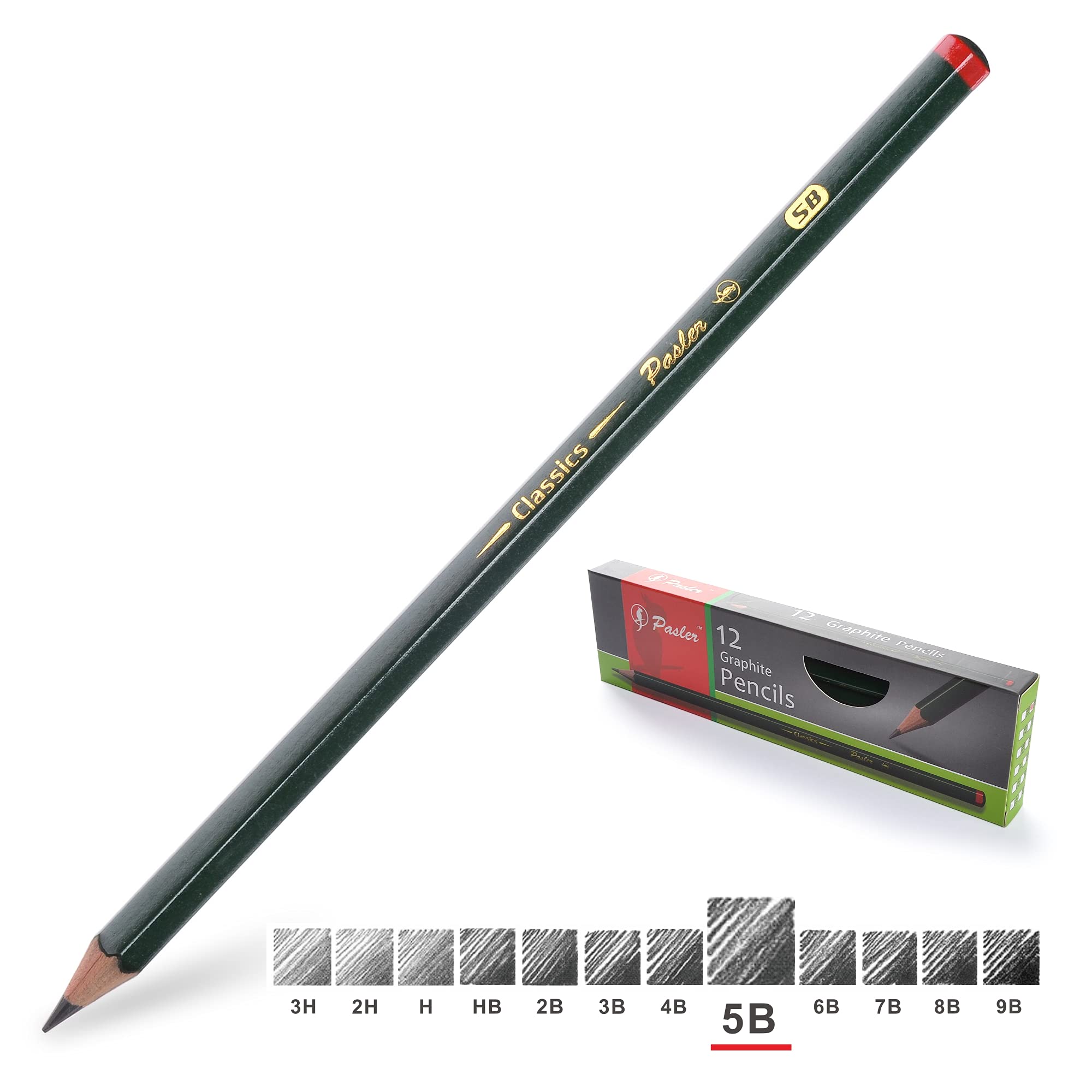 Pasler® Professional Graphic Sketching Drawing Pencils 12 Count (5B)