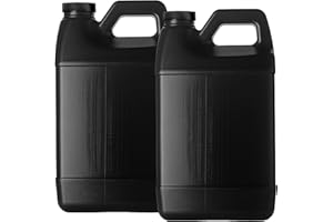 DMSOSTORE Black 1 Gallon Empty Plastic (HDPE) F-Style Jug | 38/400 Neck with Ribbed Cap (128oz) (2 pack)