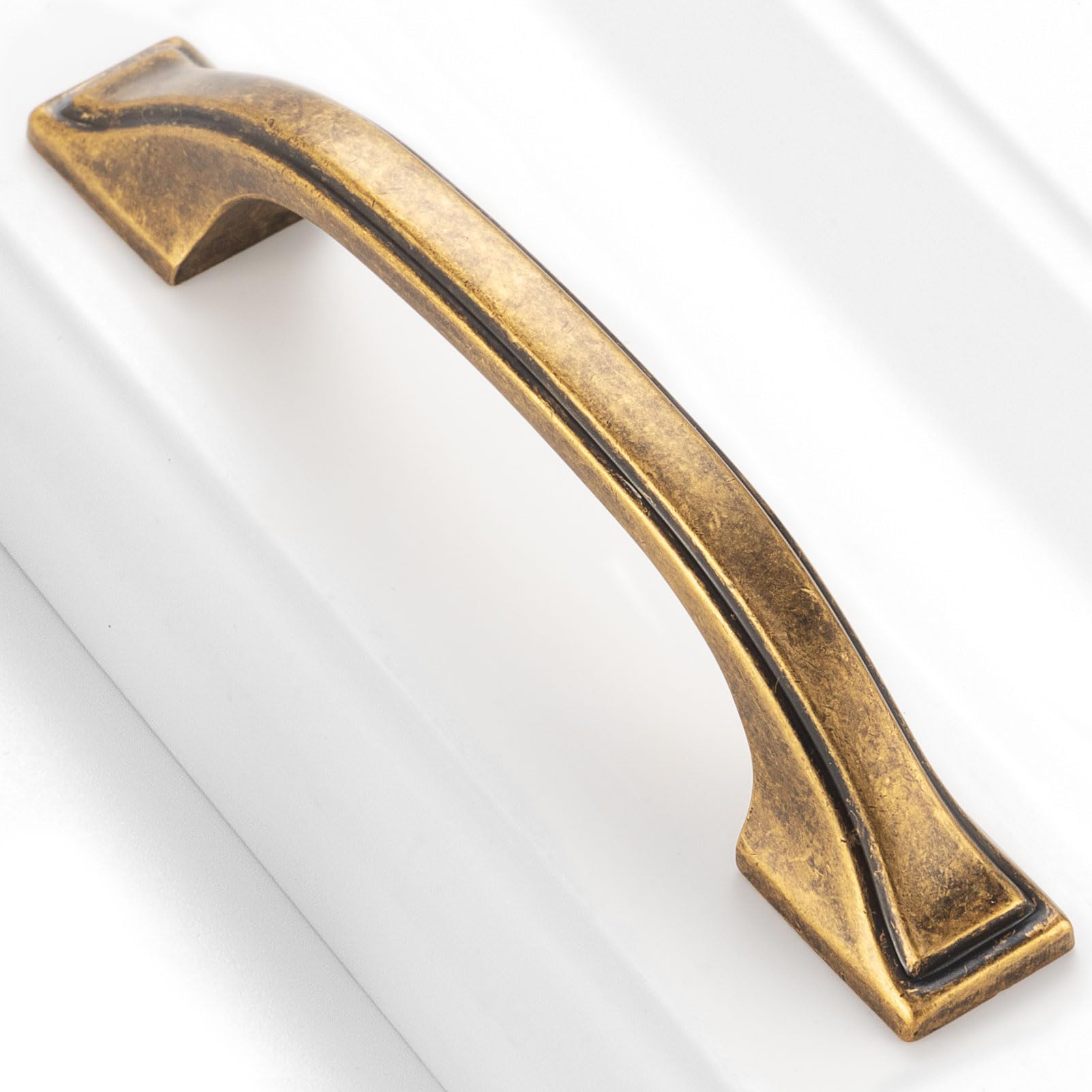 Photo 1 of BEROSSA 10 Pack Antique Brass Cabinet Pulls 3 Inch Vintage Brass Cabinet Handles Antique Brass Hardware for Kitchen Cabinets 8222 Drawers Bedroom Dresser Bathroom Vanity Cupboard