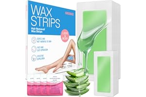 GREBIKE 60PCS Wax Strips for Hair Removal - 40 Body & 20 Facial Hair Removal for Women - Waxing Kit for Women, Face, Body, Arms, Legs, Chest, Back, Bikini/Brazilian Waxing Strips & 4Calming Oil Wipes