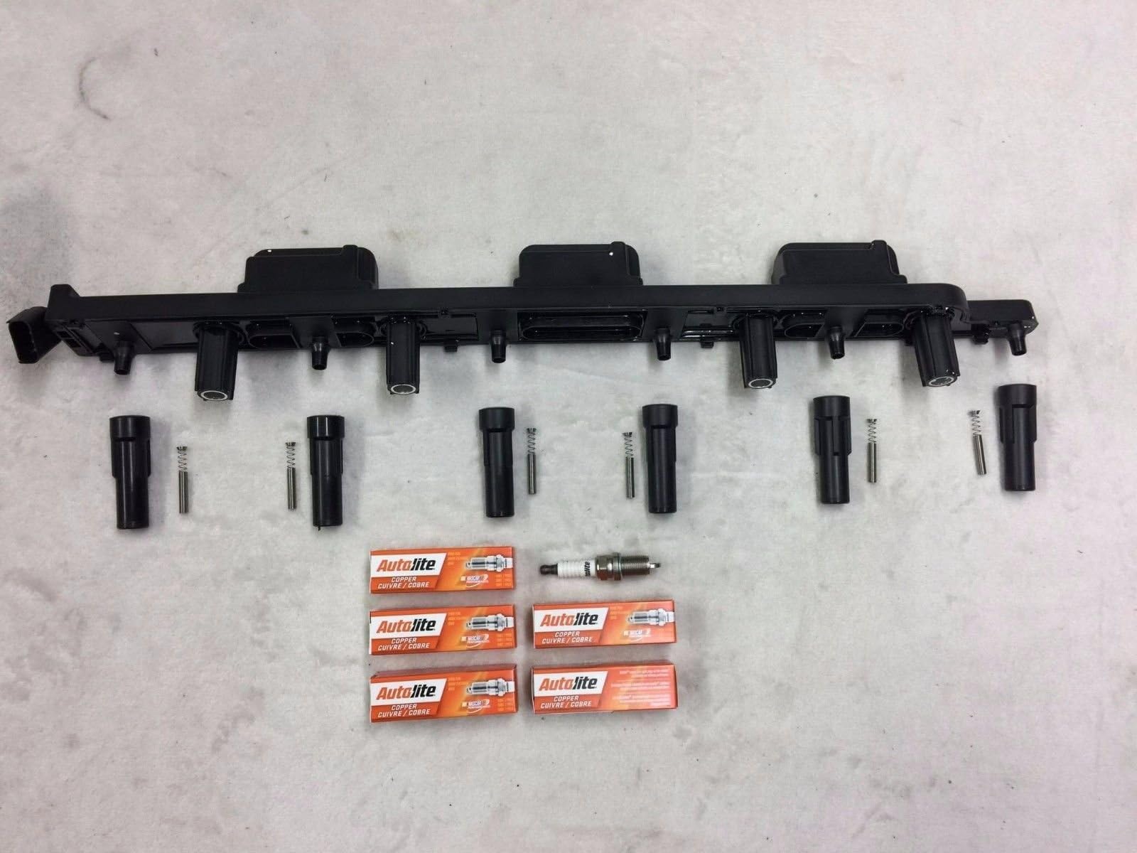 AUTOLITE NTY Ignition Coil & 6 x Spark Plug Grand Cherokee WJ 4.0L 2000-2004