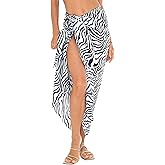 SHU-SHI Womens Sarong Pareo Cover Up Bathing Suit Women Beach Wrap Animal Print Long Pool Trip Resort Skirt